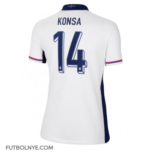 Camiseta Inglaterra Ezri Konsa #14 Primera Equipación para mujer Eurocopa 2024 manga corta